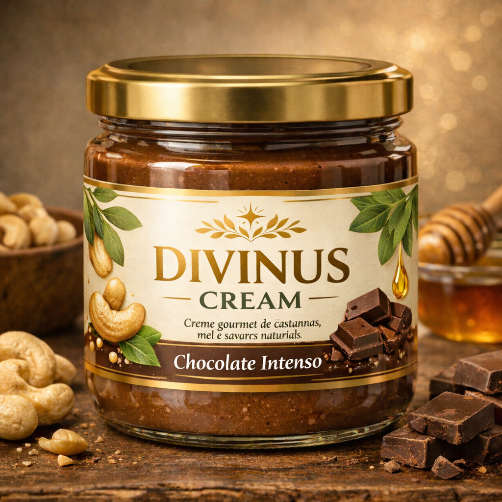 Divinus Cream - Creme Gourmet e a Premium de Caju e Amêndoas com Mel e Sabores Intensos