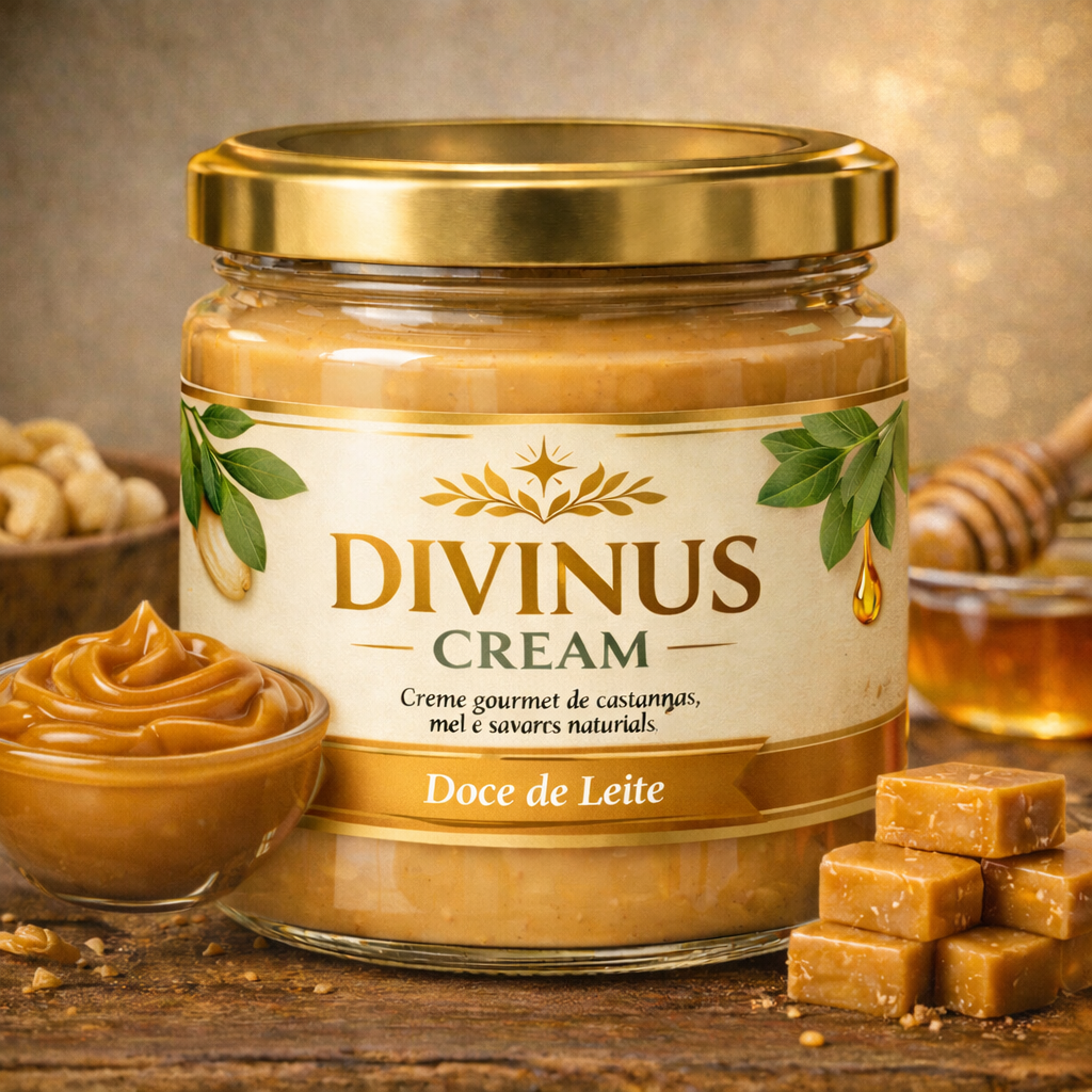 Divinus Cream - Creme Gourmet e a Premium de Caju e Amêndoas com Mel e Sabores Intensos